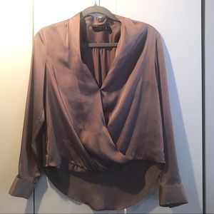 XS Apt 9 Formal Blouse in Taupe.